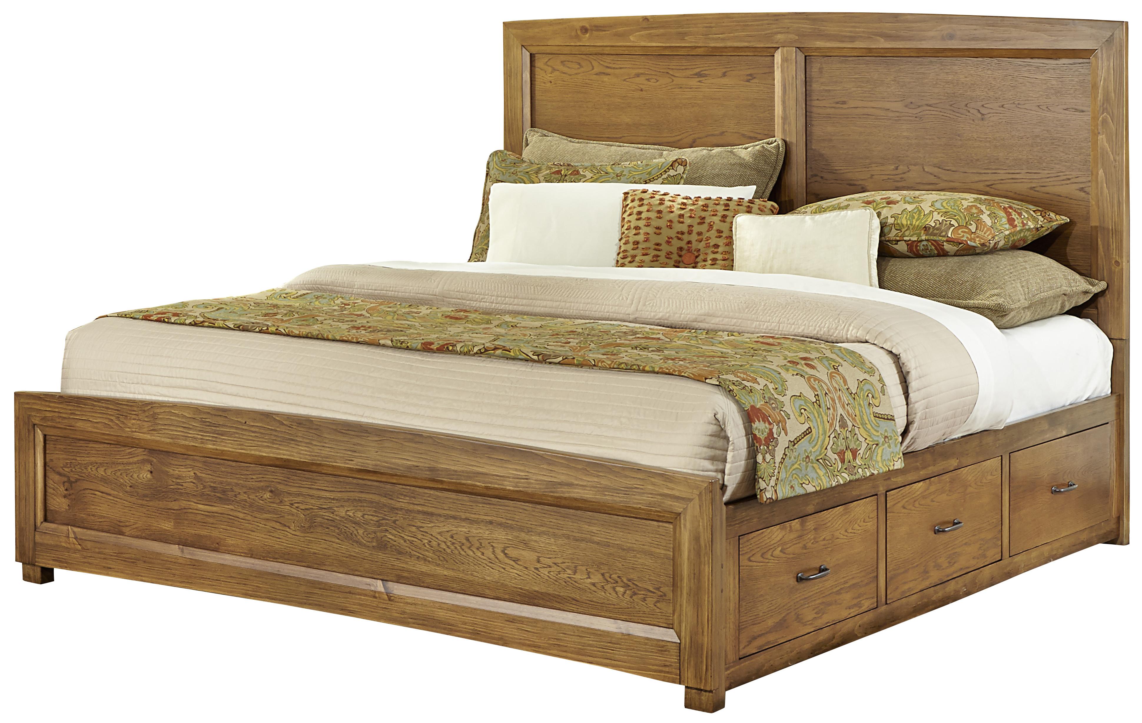 Vaughan Bassett Transitions Queen Panel Bed with 1 Side Storage Dunk